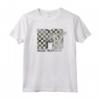 HapTiger Distressed Cream Checkered Maglietta - Officially Licensed Apparel for Trendy Fashion Enthusiasts