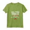 Donna All You Need Is - Maglietta con Collo a V per San Valentino - Regalo Scultura in Legno per Celebrare l'Amore