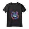 Donna - Splash Art Selkirk Rex Cat Face Maglietta con Collo a V - Celebra la Bellezza Felina - Ideale per Amanti dei Gatti Selkirk Rex
