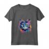 Donna - Splash Art Selkirk Rex Cat Face Maglietta con Collo a V - Celebra la Bellezza Felina - Ideale per Amanti dei Gatti Selkirk Rex