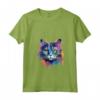 Donna - Splash Art Selkirk Rex Cat Face Maglietta con Collo a V - Celebra la Bellezza Felina - Ideale per Amanti dei Gatti Selkirk Rex