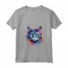 Donna - Splash Art Selkirk Rex Cat Face Maglietta con Collo a V - Celebra la Bellezza Felina - Ideale per Amanti dei Gatti Selkirk Rex
