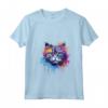 Donna Splash Art Selkirk Rex - Faccia di Gatto Colorata Maglietta con Collo a V - Celebra la Bellezza Felina - Ideale per Amanti dei Gatti