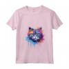 Donna Splash Art Selkirk Rex - Faccia di Gatto Colorata Maglietta con Collo a V - Celebra la Bellezza Felina - Ideale per Amanti dei Gatti