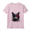 Donna Selkirk Rex Cat 4 luglio America USA Bandiera Maglietta con Collo a V - Regalo per Proprietari di Gatti - Ideale per Natale, Ringraziamento o Compleanni