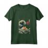 Divertente Animale da Surf a Forma di Gatto Selkirk Rex Kanagawa Wave Maglietta con Collo a V - Regalo Unico per Amanti dei Gatti Selkirk Rex