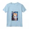 Donna Selkirk Rex Cat Notte Stellata - Maglietta con Collo a V per Amanti dei Gatti - Ideale per Regali di Natale o Compleanni