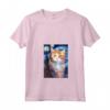Donna Selkirk Rex Cat Notte Stellata - Maglietta con Collo a V per Amanti dei Gatti - Ideale per Regali di Natale o Compleanni