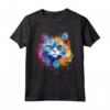 Selkirk Rex Cat Face Splash Art - Colorato Maglietta per Amanti dei Gatti - Ideale per Mostrare l'Amore per i Selkirk Rex