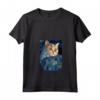 Donna Selkirk Rex Cat Notte Stellata Pittura Uomini Donne Bambini - Maglietta con Collo a V - Fantastico Regalo per Amanti dei Gatti Selkirk Rex