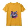 Donna Colorato Selkirk Rex Cat Face Splash Art Maglietta con Collo a V - Celebra la Bellezza Felina - Ideale per Amanti dei Gatti Selkirk Rex