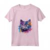 Donna Colorato Selkirk Rex Cat Face Splash Art Maglietta con Collo a V - Celebra la Bellezza Felina - Ideale per Amanti dei Gatti Selkirk Rex