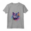Donna Colorato Selkirk Rex Cat Face Splash Art Maglietta con Collo a V - Celebra la Bellezza Felina - Ideale per Amanti dei Gatti Selkirk Rex