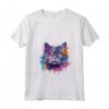 Donna Colorato Selkirk Rex Cat Face Splash Art Maglietta con Collo a V - Celebra la Bellezza Felina - Ideale per Amanti dei Gatti Selkirk Rex