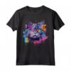 Colorato Selkirk Rex Cat Face Splash Art Maglietta - Design Artistico per Amanti dei Gatti Selkirk Rex
