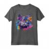 Colorato Selkirk Rex Cat Face Splash Art Maglietta - Design Artistico per Amanti dei Gatti Selkirk Rex