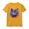 Colorato Selkirk Rex Cat Face Splash Art Maglietta - Design Artistico per Amanti dei Gatti Selkirk Rex