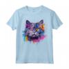Colorato Selkirk Rex Cat Face Splash Art Maglietta - Design Artistico per Amanti dei Gatti Selkirk Rex