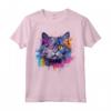 Colorato Selkirk Rex Cat Face Splash Art Maglietta - Design Artistico per Amanti dei Gatti Selkirk Rex