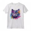 Colorato Selkirk Rex Cat Face Splash Art Maglietta - Design Artistico per Amanti dei Gatti Selkirk Rex