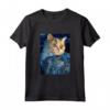 Selkirk Rex Cat Notte Stellata - Maglietta Pittura Gatto per Uomini, Donne e Bambini - Regalo Unico per Amanti dei Gatti Selkirk Rex
