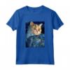 Selkirk Rex Cat Notte Stellata - Maglietta Pittura Gatto per Uomini, Donne e Bambini - Regalo Unico per Amanti dei Gatti Selkirk Rex