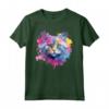 Selkirk Rex - Decorazione colorata con muso di gatto Maglietta per Amanti dei Gatti - Design Arte Splash