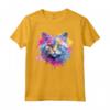 Selkirk Rex - Decorazione colorata con muso di gatto Maglietta per Amanti dei Gatti - Design Arte Splash