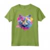 Selkirk Rex - Decorazione colorata con muso di gatto Maglietta per Amanti dei Gatti - Design Arte Splash