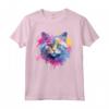 Selkirk Rex - Decorazione colorata con muso di gatto Maglietta per Amanti dei Gatti - Design Arte Splash
