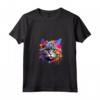 Donna Splash Art Selkirk Rex - Faccia di Gatto Colorata Maglietta con Collo a V - Ideale per Amanti dei Gatti Selkirk Rex