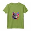 Donna Splash Art Selkirk Rex - Faccia di Gatto Colorata Maglietta con Collo a V - Ideale per Amanti dei Gatti Selkirk Rex