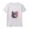 Donna Splash Art Selkirk Rex - Faccia di Gatto Colorata Maglietta con Collo a V - Ideale per Amanti dei Gatti Selkirk Rex