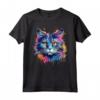 Colorato Splash Art Selkirk Rex Cat Face Maglietta - Celebra la Bellezza Felina con Design Unico e Vibrante - Ideale per Amanti dei Gatti Selkirk Rex