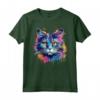 Colorato Splash Art Selkirk Rex Cat Face Maglietta - Celebra la Bellezza Felina con Design Unico e Vibrante - Ideale per Amanti dei Gatti Selkirk Rex