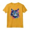 Colorato Splash Art Selkirk Rex Cat Face Maglietta - Celebra la Bellezza Felina con Design Unico e Vibrante - Ideale per Amanti dei Gatti Selkirk Rex