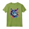 Colorato Splash Art Selkirk Rex Cat Face Maglietta - Celebra la Bellezza Felina con Design Unico e Vibrante - Ideale per Amanti dei Gatti Selkirk Rex