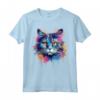 Colorato Splash Art Selkirk Rex Cat Face Maglietta - Celebra la Bellezza Felina con Design Unico e Vibrante - Ideale per Amanti dei Gatti Selkirk Rex