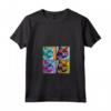 Donna Selkirk Rex Cat Pop Art Design - Colorata Maglietta con Collo a V - Regalo Perfetto per gli Amanti dei Gatti - Ideale per Natale, Ringraziamento o Compleanni
