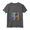 Donna Selkirk Rex Cat Pop Art Design - Colorata Maglietta con Collo a V - Regalo Perfetto per gli Amanti dei Gatti - Ideale per Natale, Ringraziamento o Compleanni