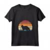 Donna Retro Vintage Sunset Kitten Feline Pet Selkirk Rex Cat Maglietta con Collo a V - Stylish Cat Owner Tee for Pet Lovers - Buy Online Now