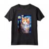 Selkirk Rex Cat Notte Stellata Pittura - Maglietta per Uomini, Donne e Bambini - Regalo Carino per Amanti dei Gatti Selkirk Rex