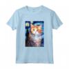 Selkirk Rex Cat Notte Stellata Pittura - Maglietta per Uomini, Donne e Bambini - Regalo Carino per Amanti dei Gatti Selkirk Rex