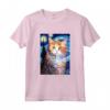 Selkirk Rex Cat Notte Stellata Pittura - Maglietta per Uomini, Donne e Bambini - Regalo Carino per Amanti dei Gatti Selkirk Rex