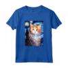 Selkirk Rex Cat Notte Stellata Pittura - Maglietta per Uomini, Donne e Bambini - Regalo Carino per Amanti dei Gatti Selkirk Rex