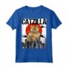 Divertente Vintage Giapponese Catzilla Selkirk Rex Gatto Maglietta - Regalo Unico per Amanti dei Gatti e Amici