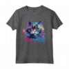 Colorato Splash Art Selkirk Rex Cat Face Maglietta - Ideale per Amanti dei Gatti e Appassionati d'Arte