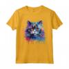 Colorato Splash Art Selkirk Rex Cat Face Maglietta - Ideale per Amanti dei Gatti e Appassionati d'Arte