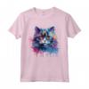 Colorato Splash Art Selkirk Rex Cat Face Maglietta - Ideale per Amanti dei Gatti e Appassionati d'Arte