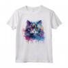 Colorato Splash Art Selkirk Rex Cat Face Maglietta - Ideale per Amanti dei Gatti e Appassionati d'Arte